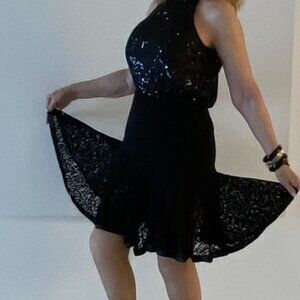 Dance America Skirt Sz M Black Short w/Lace Inserts Dance, Special Events, Work